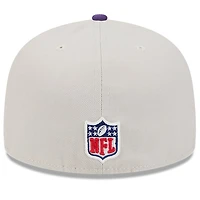 Men's New Era Stone/Purple Minnesota Vikings 2024 Sideline Historic 59FIFTY Fitted Hat