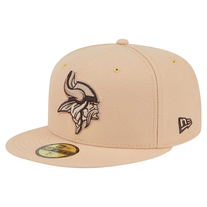 Casquette ajustée 59FIFTY pour homme des Vikings du Minnesota de New Era, couleur tan, avec pacanes confites