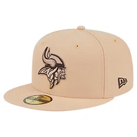 Casquette ajustée 59FIFTY pour homme des Vikings du Minnesota de New Era, couleur tan, avec pacanes confites