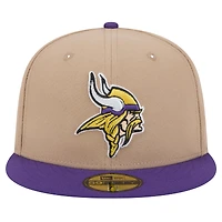 Men's New Era Tan Minnesota Vikings  Logo Main 59FIFTY Fitted Hat