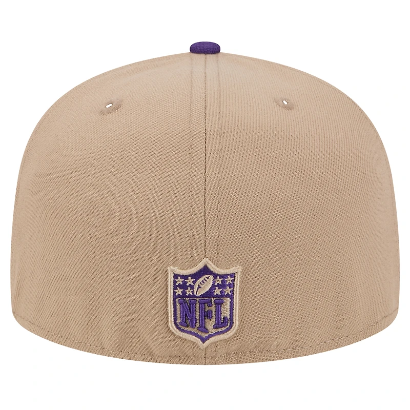 Men's New Era Tan Minnesota Vikings  Logo Main 59FIFTY Fitted Hat