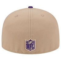 Men's New Era Tan Minnesota Vikings  Logo Main 59FIFTY Fitted Hat