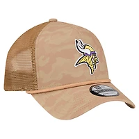 Casquette ajustable 9FORTY pour homme New Era, couleur beige, motif camouflage blé des Vikings du Minnesota