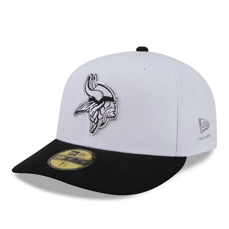 Casquette New Era blanche et noire Minnesota Vikings 2026 NFL Draft 59FIFTY pour homme