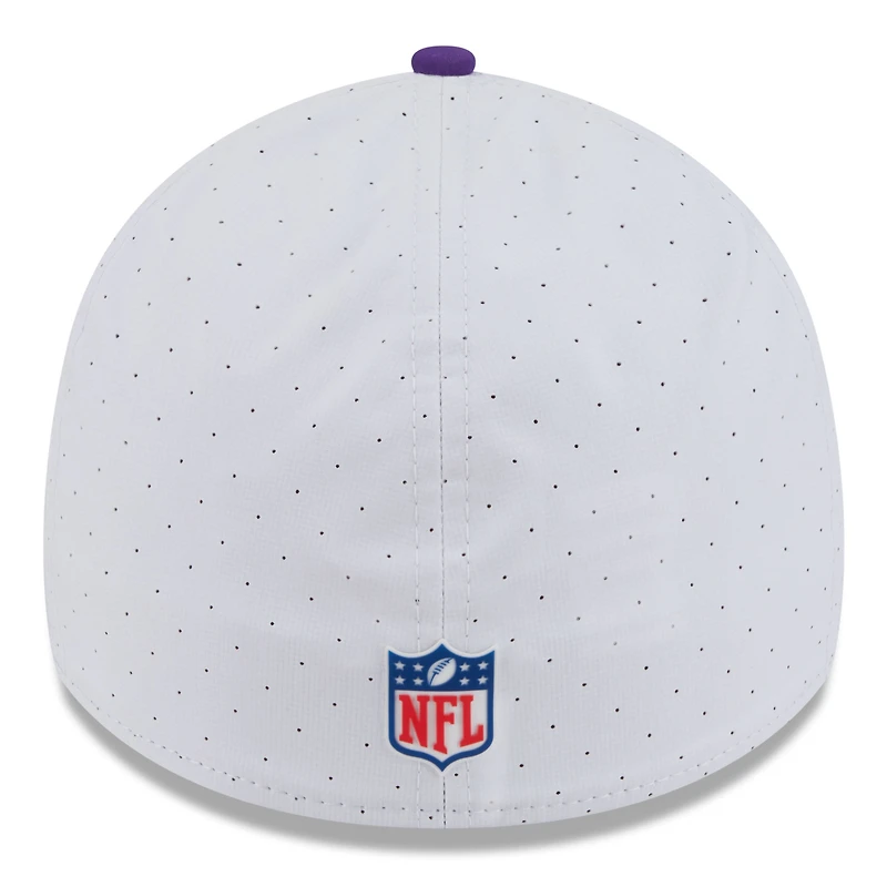 Men's New Era  White/Purple Minnesota Vikings 2025 NFL Training Camp 39THIRTY Flex Hat