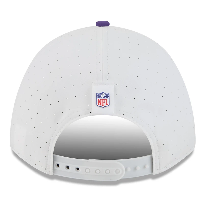 Men's New Era  White/Purple Minnesota Vikings 2025 NFL Training Camp A-Frame 9FORTY Adjustable Hat