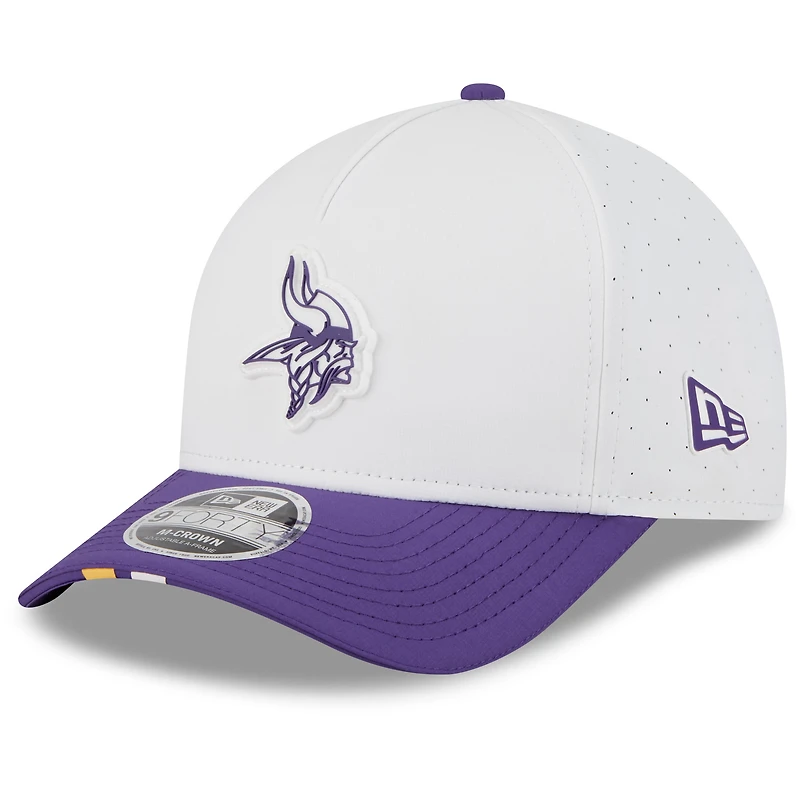 Men's New Era  White/Purple Minnesota Vikings 2025 NFL Training Camp A-Frame 9FORTY Adjustable Hat