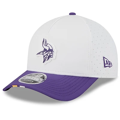Men's New Era  White/Purple Minnesota Vikings 2025 NFL Training Camp A-Frame 9FORTY Adjustable Hat