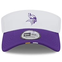 Visière ajustable New Era blanche/violette pour homme, camp d'entraînement NFL 2025 des Vikings du Minnesota