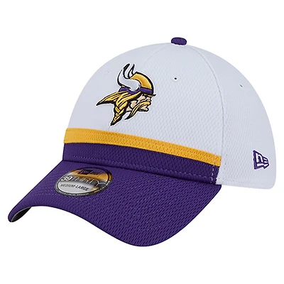 Casquette 39THIRTY Flex blanche/violette pour homme des Vikings du Minnesota, Dashmark Rays, New Era