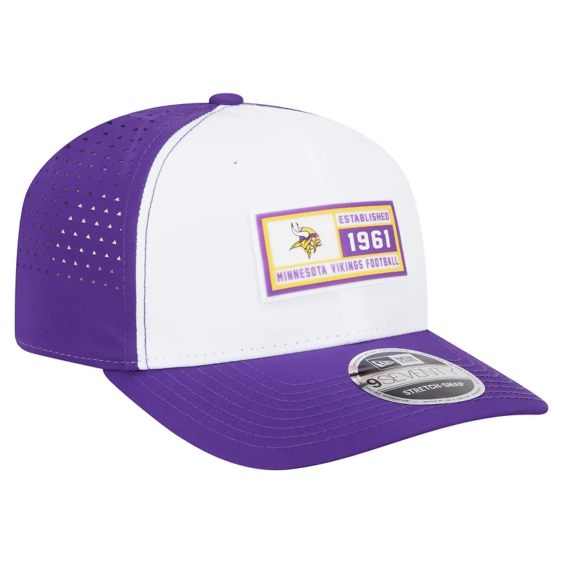 Casquette ajustable 9SEVENTY blanche/violette des Vikings du Minnesota de New Era pour homme