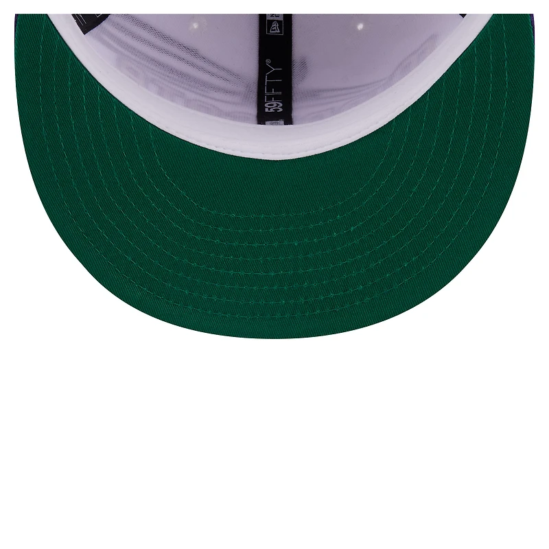 Men's New Era White/Purple Minnesota Vikings Retro Swoop 59FIFTY Fitted Hat