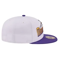 Men's New Era White/Purple Minnesota Vikings Retro Swoop 59FIFTY Fitted Hat
