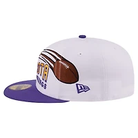 Men's New Era White/Purple Minnesota Vikings Retro Swoop 59FIFTY Fitted Hat