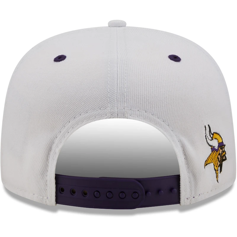 Men's New Era White/Purple Minnesota Vikings Sparky Original 9FIFTY Snapback Hat