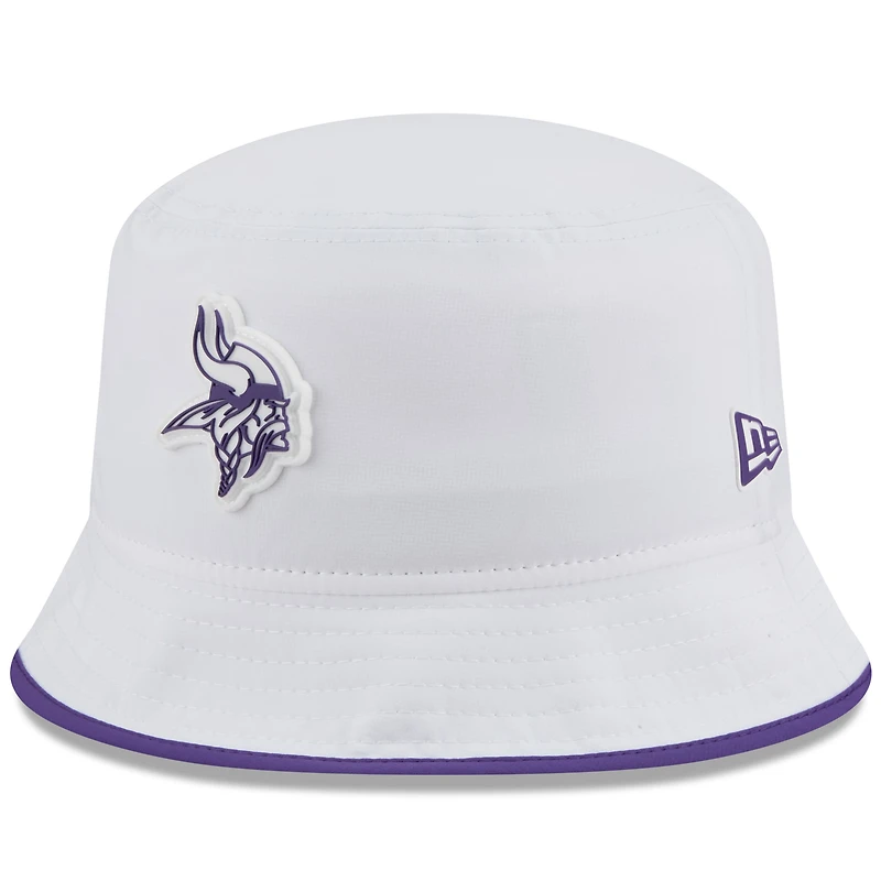 Men's New Era  White Minnesota Vikings 2025 NFL Training Camp Stretch Bucket Hat