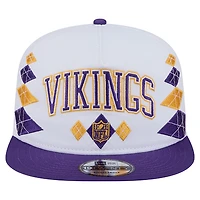 Casquette ajustable New Era blanche Minnesota Vikings Argyle 19TWENTY pour homme