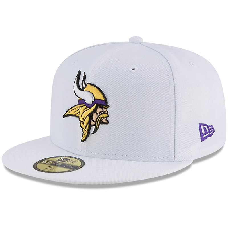 Casquette ajustée 59FIFTY Minnesota Vikings Omaha New Era pour homme, blanche