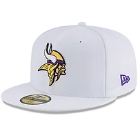 Casquette ajustée 59FIFTY Minnesota Vikings Omaha New Era pour homme, blanche