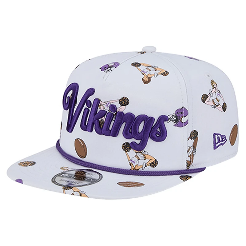 Casquette snapback New Era blanche pour homme Minnesota Vikings Team Cheer 19TWENTY