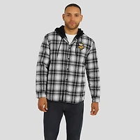 Men's NFL x Darius Rucker Collection by Fanatics Black Minnesota Vikings Plaid Flannel Quilted Full-Snap Hooded Shacket