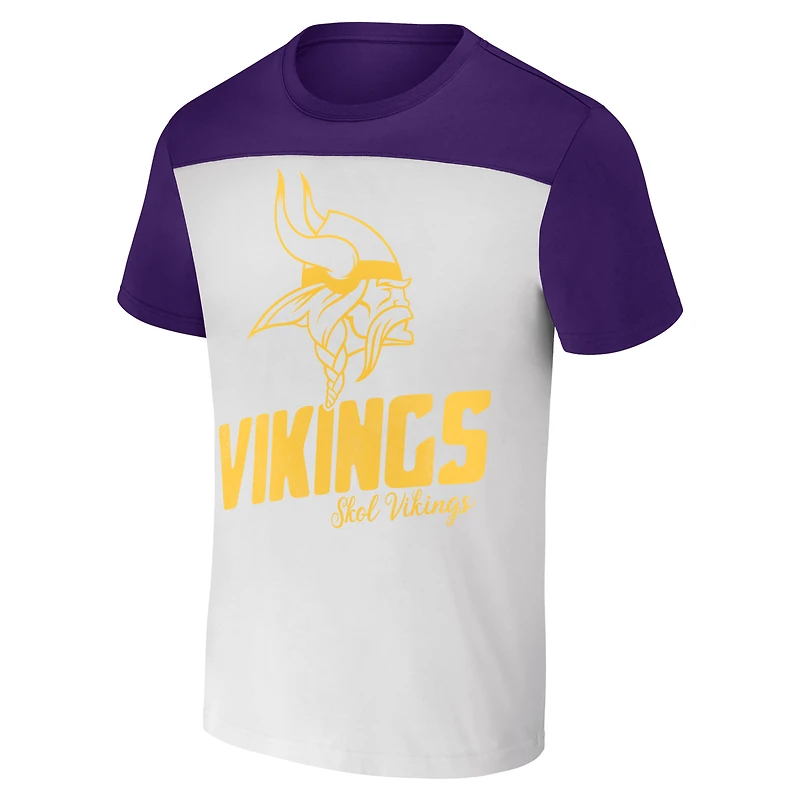Men's NFL x Darius Rucker Collection by Fanatics Cream Minnesota Vikings Colorblocked T-Shirt