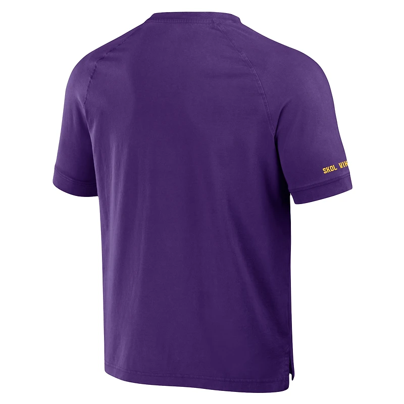 T-shirt Henley violet délavé NFL x Darius Rucker pour homme, collection Fanatics, Minnesota Vikings