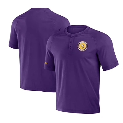 T-shirt Henley violet délavé NFL x Darius Rucker pour homme, collection Fanatics, Minnesota Vikings