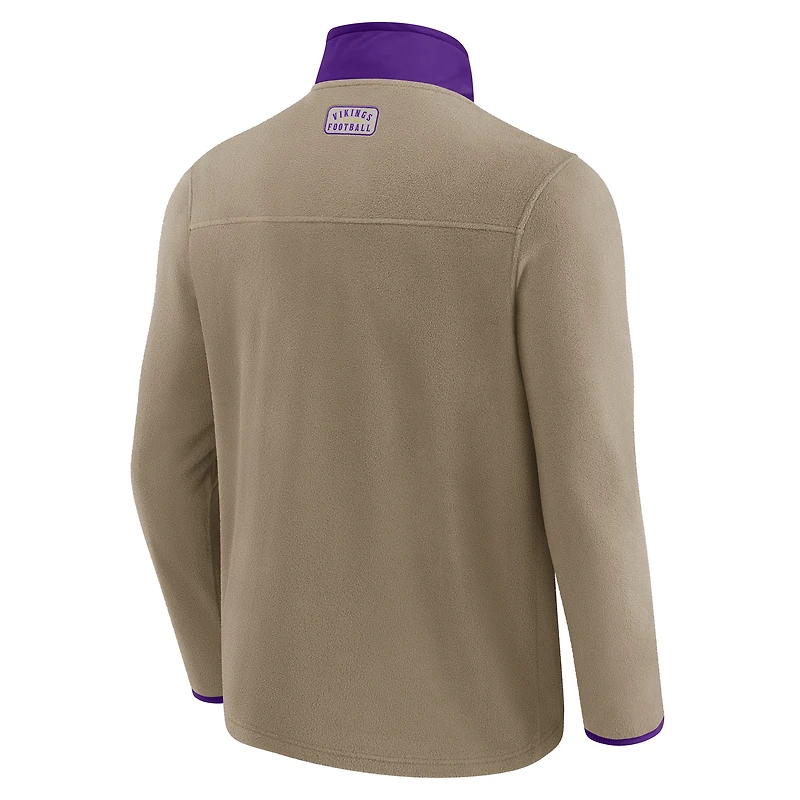 Veste polaire épaisse à fermeture éclair intégrale pour homme, collection NFL x Darius Rucker par Fanatics, couleur beige, des Vikings du Minnesota