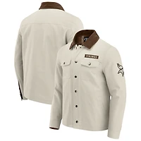 Veste en toile mi-lourde à boutons pour homme, collection NFL x Darius Rucker par Fanatics, couleur beige, des Vikings du Minnesota