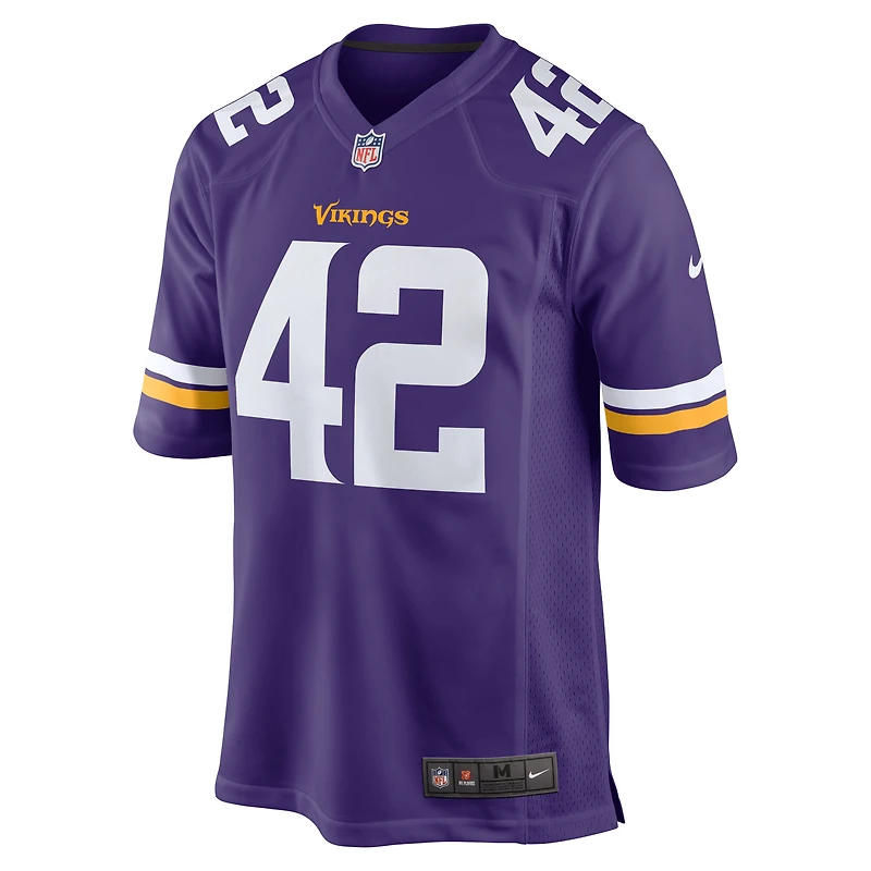 Maillot de match Nike Andrew DePaola pour hommes des Vikings du Minnesota, violet