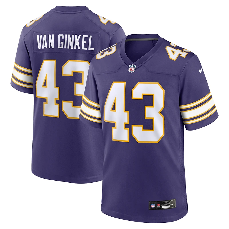 Maillot de match alternatif Nike Andrew Van Ginkel pour hommes des Minnesota Vikings
