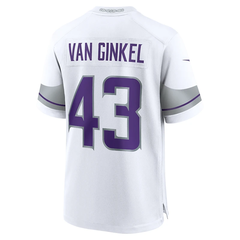Maillot de match alternatif Nike Andrew Van Ginkel pour hommes des Vikings du Minnesota, blanc