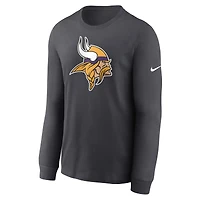 Men's Nike Anthracite Minnesota Vikings Primary Logo Long Sleeve T-Shirt