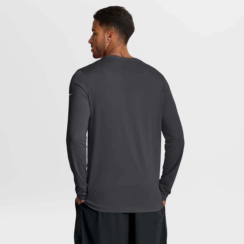 Men's Nike Anthracite Minnesota Vikings Primetime Legend Icon Performance Long Sleeve T-Shirt