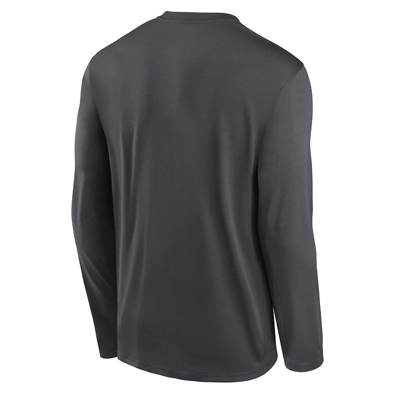 Men's Nike Anthracite Minnesota Vikings Primetime Legend Icon Performance Long Sleeve T-Shirt