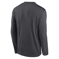Men's Nike Anthracite Minnesota Vikings Primetime Legend Icon Performance Long Sleeve T-Shirt