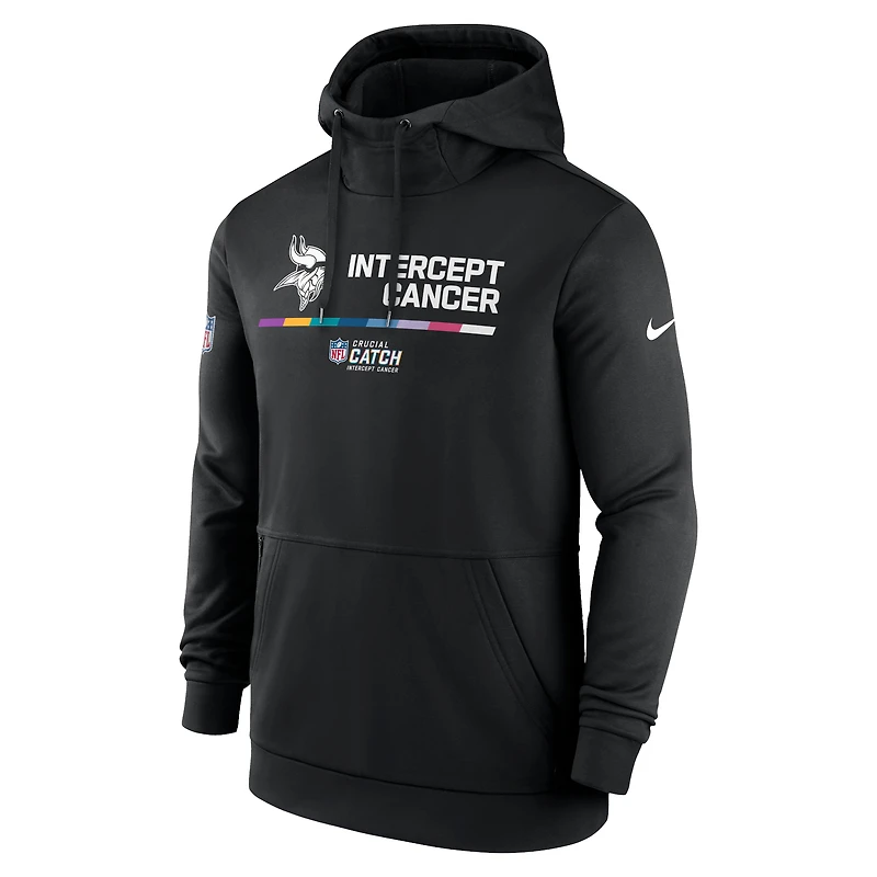 Men's Nike Black Minnesota Vikings 2022 NFL Crucial Catch - Therma Performance Pullover Hoodie
