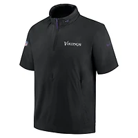 Veste à capuche et demi-zip Nike pour hommes, noir, Minnesota Vikings 2024 Sideline Coach