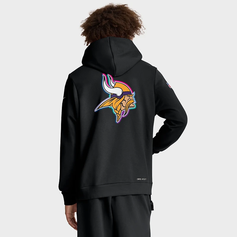 Men's Nike Black Minnesota Vikings 2025 NFL Crucial Catch Sideline Standard Issue Dri-FIT Hoodie