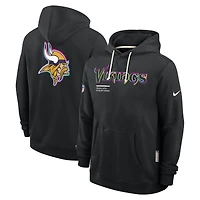 Sweat à capuche Nike noir Minnesota Vikings NFL Crucial Catch 2025 pour homme, édition standard Dri-FIT