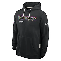 Sweat à capuche Nike noir Minnesota Vikings NFL Crucial Catch 2025 pour homme, édition standard Dri-FIT