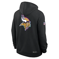 Sweat à capuche Nike noir Minnesota Vikings NFL Crucial Catch 2025 pour homme, édition standard Dri-FIT