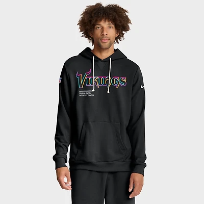 Men's Nike Black Minnesota Vikings 2025 NFL Crucial Catch Sideline Standard Issue Dri-FIT Hoodie