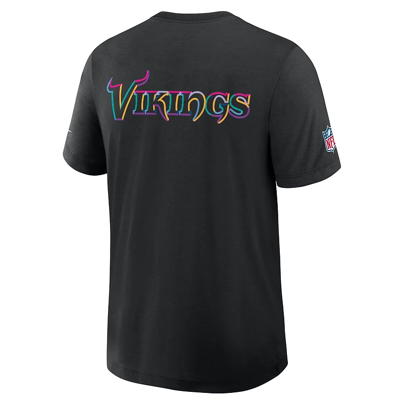 T-shirt Nike noir Minnesota Vikings 2025 NFL Crucial Catch Tri-Blend Dri-FIT pour homme