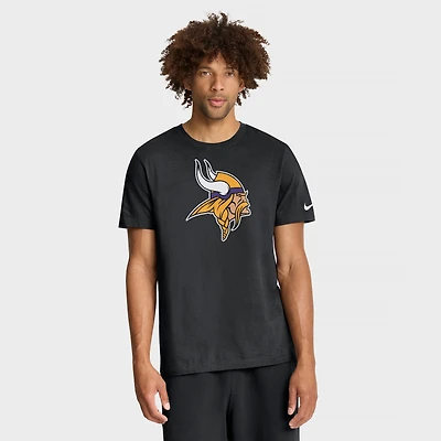 T-shirt Nike noir pour homme avec logo essentiel des Vikings du Minnesota