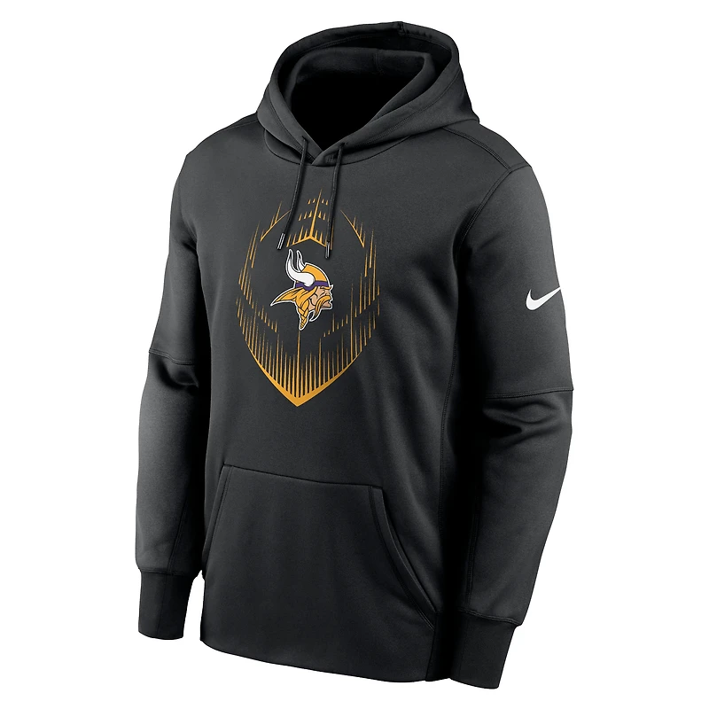 Sweat à capuche Nike Minnesota Vikings Icon Performance pour homme, noir