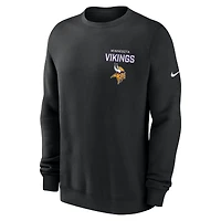 Men's Nike Black Minnesota Vikings Primetime Club Fleece Pullover Sweatshirt