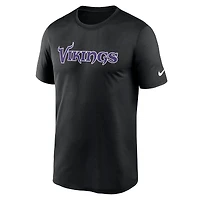 T-shirt Nike noir Minnesota Vikings Primetime Legend Wordmark Performance pour homme