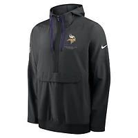 Veste anorak à demi-zip et capuche Nike pour homme, noire, Minnesota Vikings.